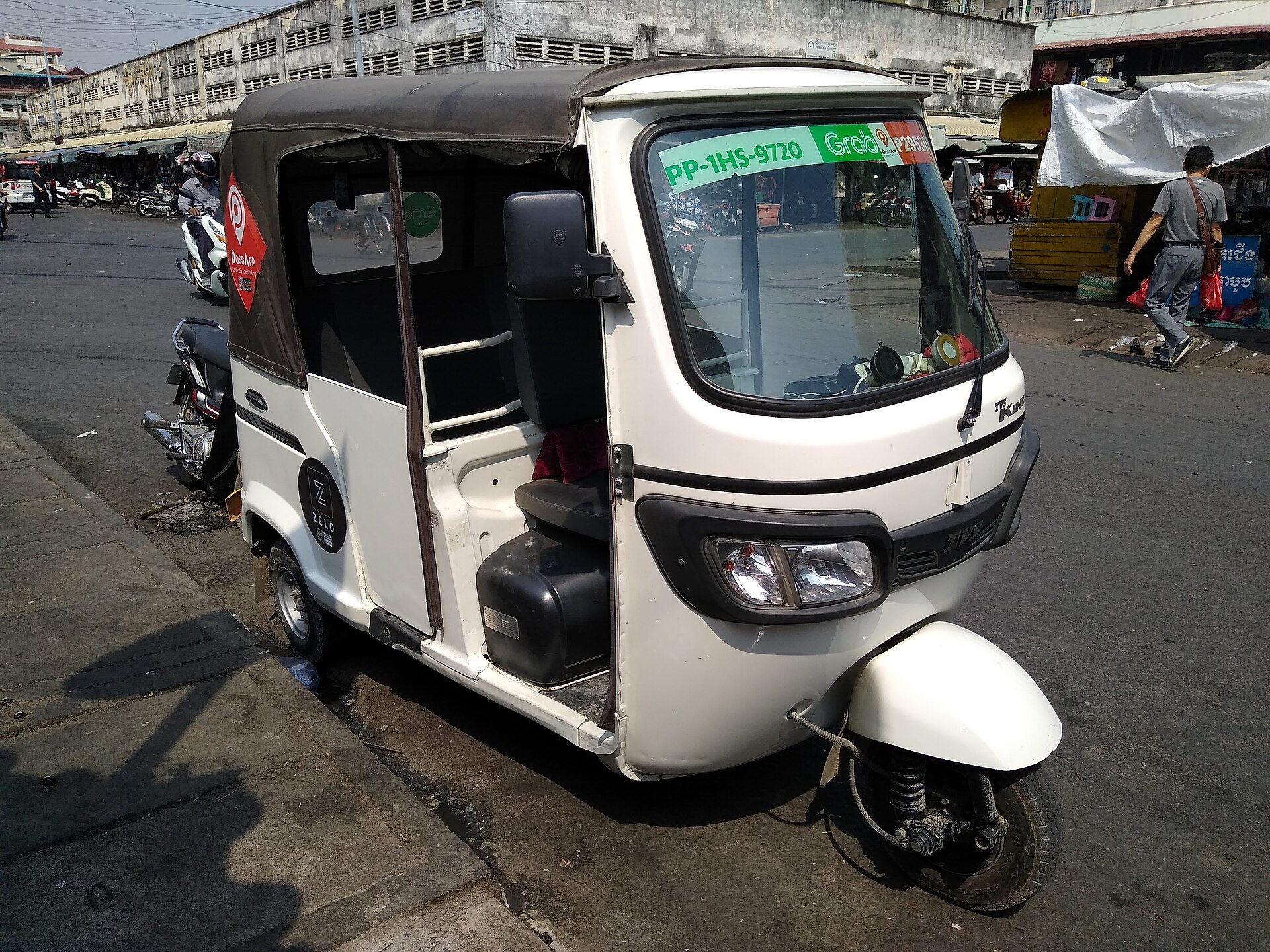 A tuk-tuk on a Phnom Penh street